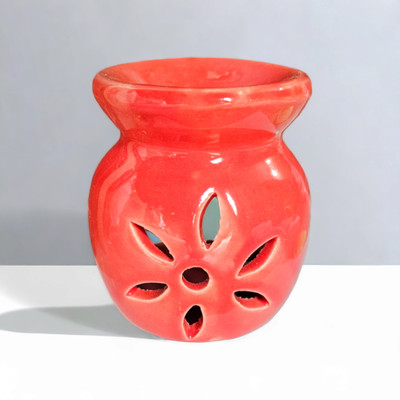 Anurudh diffuser set &10 ml aroma oils and 2 candles with a misty fresh scent28 Ceramic Tealight Holder(Red, Pack of 1)