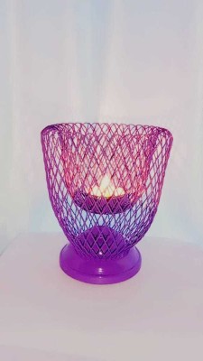 THE ALLCHEMY Iron Candle Holder(Purple, Pack of 1)