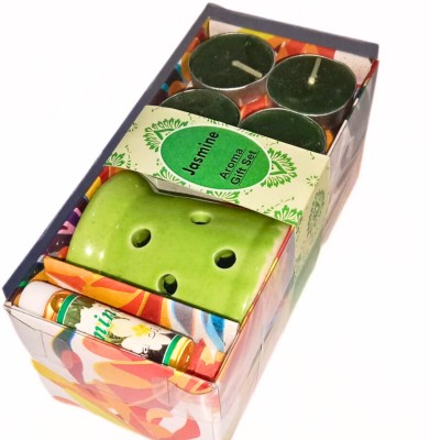 Jcg Ceramic Aroma Diffuser set Ceramic 2 - Cup Tealight Holder Set(Green, Pack of 4)