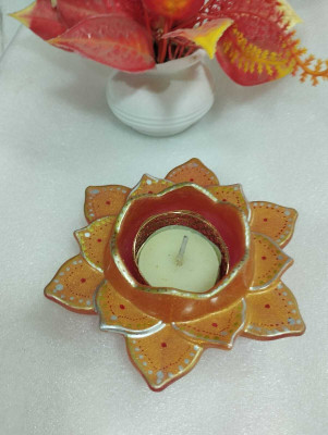 SN Resin TeaLight Holder Lotus Desgin Resin Diya for Home decór Resin Candle Holder(Pink, Pack of 1)