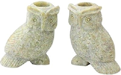 AuM Owl Shape Tea Light Holder for Home Decor Marble 2 - Cup Tealight Holder Set(Multicolor, Pack of 2)