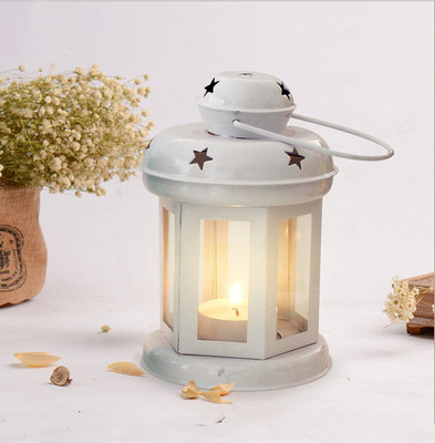 eCraftIndia Lantern Decoration with Candle Aluminium Tealight Holder(White, Pack of 1)