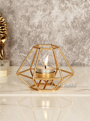 Collectible India Tealight Candle Holder for Home Decoration Candle Holder/Candle Stand/Candles Tea Light Holder for Home Decor Diwali Decoration Items Diwali Gifts Iron Tealight Holder(Gold, Pack of 1)