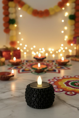 Shivansh Engineering Plastic Tealight Holder(Black, Pack of 1)