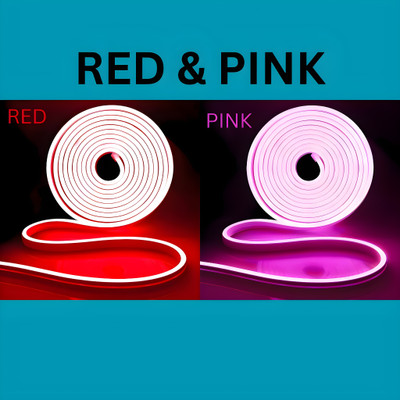 shinepark 600 LEDs 5 m Red, Pink Steady Strip Rice Lights(Pack of 2)