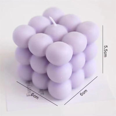 Aatman Enterprise Bubble Cube (3 Layer) Candle(Purple, Pack of 1)