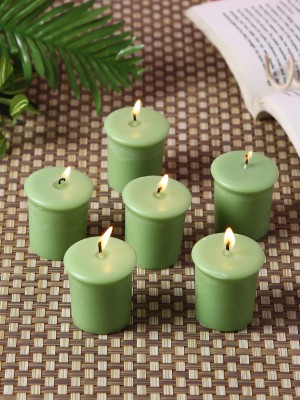 Hosley Fresh Bamboo Fragrance Votive Perfect for Home Decor|Burn Time 15 Hours Candle(Green, Pack of 6)