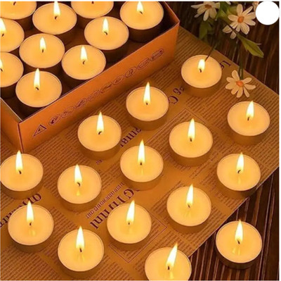 QinPin Tealight Candles | Decorative Wax Candles for Diwali & Festive Decor Candle(White, Pack of 50)