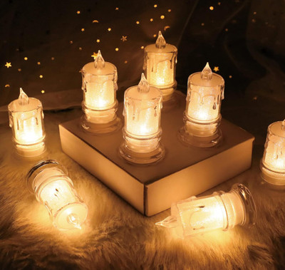 freshnap LED Diya Tea Light Diya/Deepak/LED Light/LED Tea Light Candle SMOKELESS Candle(Yellow, Gold, Pack of 3)