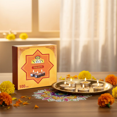 Cycle Pure Ghee Tealight Diyas 100 Pcs | Easy, Clean & Ready-to-Light for Puja Candle(White, Pack of 100)