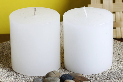 PeepalComm Smokeless Non Scented Pillar Candle 3*3 Inch White,(Pack of 2 )Long Burning Time Candle(White, Pack of 1)