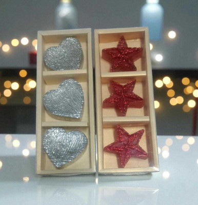 VAMICA Floating Candles Set – Star Shape & Heart Shape Decorative Candles Candle(Multicolor, Pack of 6)
