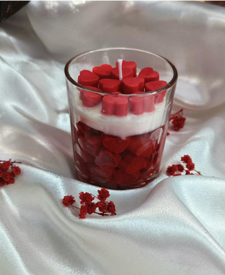 ORAH Heart Scented Candle Filled Candle For Home Décor Aromatherapy Candles Candle(Red, Pack of 1)