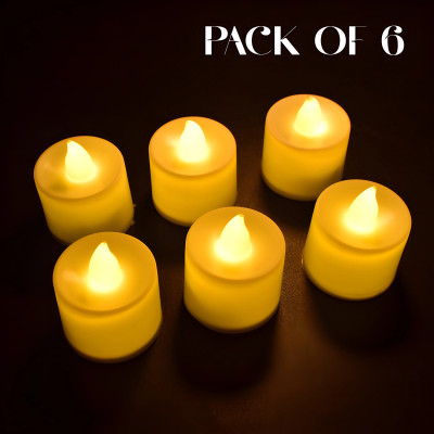 DeoDap Festival Decorative - LED Tealight Candles | Battery Operated Candle Candle(Yellow, Pack of 6)