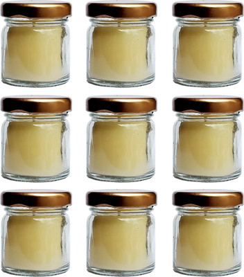 PIC Handpourd Global Vanilla Scented Mini Jar Wax Candle(Beige, Pack of 9)