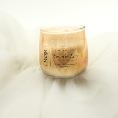 Peeking Arch Scented Soy Candle - Reverie Lace (Set of 1) 400 gms Candle(Brown, Pack of 1)