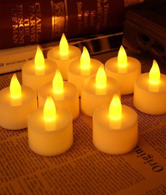 ASIDEA Battery Led Tea Lights, Flameless Flickering Tealight Candle, Electric Candle Candle(Yellow, Pack of 6)