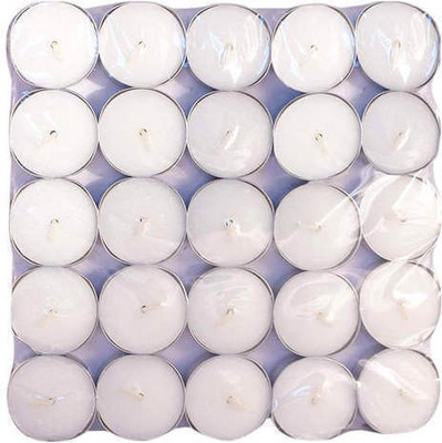 Mestie Smokeless Tealight 2 hour Burning Candle Candle(White, Pack of 100)