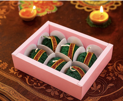 Revive Dreams Premium Cracker Candle set of 6 Candle(Green, Pack of 6)