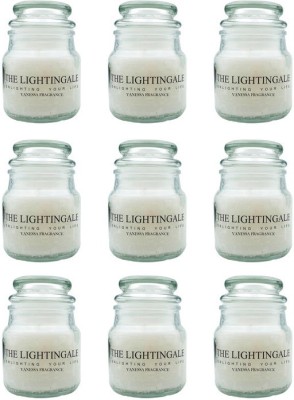THE LIGHTINGALE Jar Vanessa Pack of 9 Candle(Silver, Pack of 9)