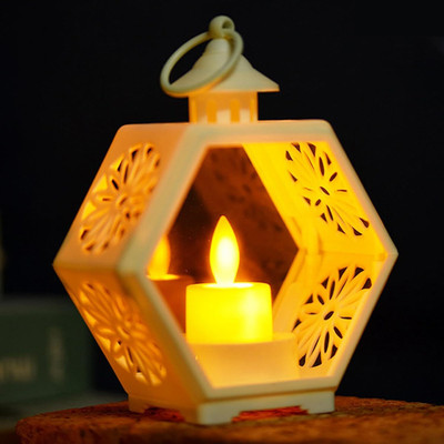 Menka Antique LED Lantern Pillar Candle Flameless & Smokeless Decorative LED Tea Light Candle(White, Pack of 1)