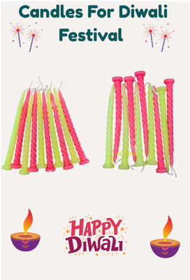 akshnaya Diwali Candles ,Candles For Diwali Festival Cplourfull candles Candle(Multicolor, Pack of 2)