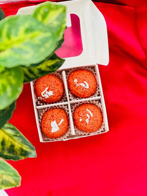 VJP Enterprise Scented Motichoor Laddu Candle Set of 4 Candle(Orange, Pack of 4)