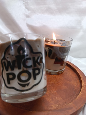 WickPop Coffe Latte Glass Jar Candle for Romantic Lightning and Home Decor Candle(Brown, Pack of 1)
