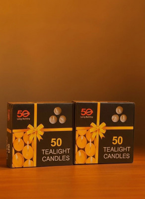 Balaji bazaar Tealight Candles Pack of 100- Long Burning Wax Tea Light for Home Décor, Diwali Candle(White, Pack of 100)