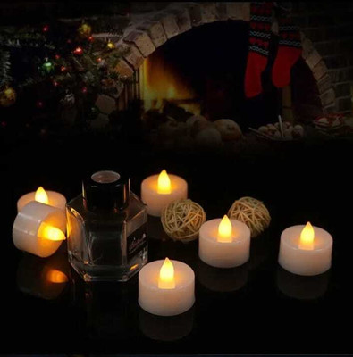 AirSoft Home Deocor Candles Battery Powered Electric Flameless Led Tealight Candle Candle(Yellow, Pack of 6)