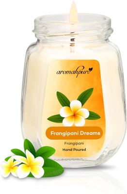 Aromahpure Scented Candle - Handcrafted|Smoke-Free|Earth Scents-Frangipani Fragrance Candle(White, Pack of 1)