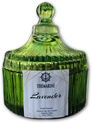 THEMARINE Lavender scented Crystal jar Candle(Green, Pack of 1)