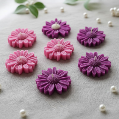 Sundara Naturall Daisy Flower Floating Candles – Soy Wax, Smokeless, Eco-Friendly, Perfect Décor Candle(Purple, Pink, Pack of 6)