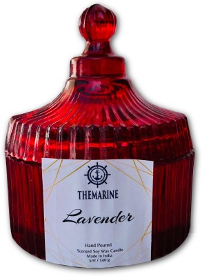 THEMARINE Lavender scented crystal jar Candle(Red, Pack of 1)
