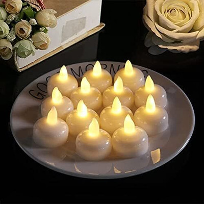 APNA STORE Floating Diya Set with Water Sensor (Set of 6) | Multicolour Plastic (Pack of 12) Table Diya Set(Height: 1.5748 inch)