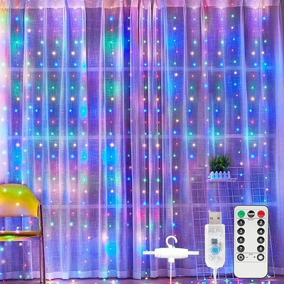 REPISH ™ CURTAIN FAIRY LIGHT Multicolored Copper Wire Fairy with Remote Lights Candle(Multicolor, Pack of 1)