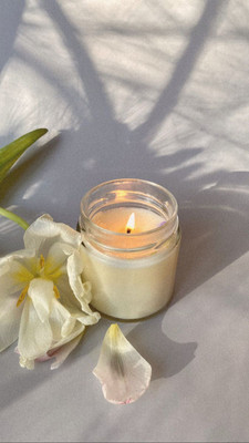 Tripathi Enterprises Votive Glass Candle Perfume Candles for Home Candle(White, Pack of 2)