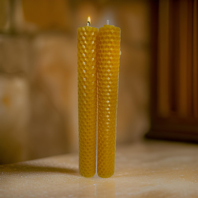 SS ENTERPRISE Bee Wax Candle Made From Bee Hive Candle(Yellow, Pack of 2)