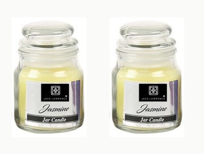 Jack Lawrence Scented Candl Wild and Calm Mind relaxing Candle with Jasmin Flavour (Pack of 2) Candle(White, White, Pack of 2)