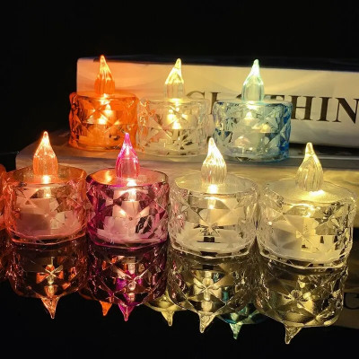 Millet Flameless and Smokeless Decorative Candles Acrylic Led Light Candle(Pack of 6) Polypropylene (Pack of 6) Table Diya Set(Height: 11 inch)