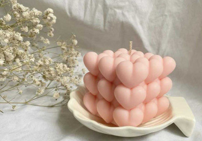 DLASSIE TRENDS Large Aesthetic Soy Wax Bubble Candle with Calming Lavender Scent , Room Decor Candle(Pink, Pack of 1)