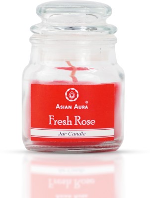 Asian Aura Rosy Romance, Highly Fragranced, Jar Candle,2.65 Oz Wax (Pack of 1) Candle(Red, Pack of 1)