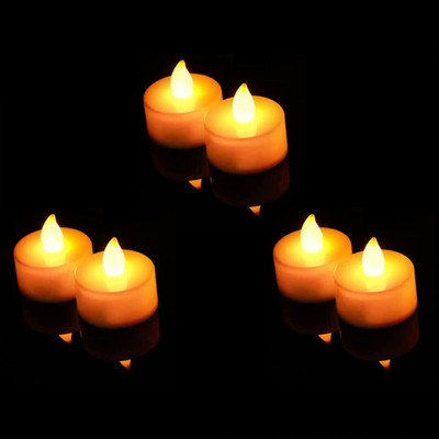 Adorazone Flameless Electronic Diyas Eco Friendly E- Diya Candles for Festival, Diwali Candle(White, Pack of 6)