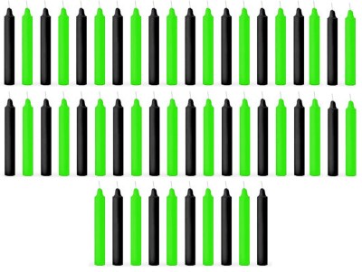 ASIDEA Pack of 50 Stick candles for home decoration, BIrthday, Diwali, Party Candle(Black, Green, Pack of 50)