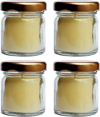 PIC Handpourd Global Vanilla Scented Mini Jar Wax Candle(Beige, Pack of 4)
