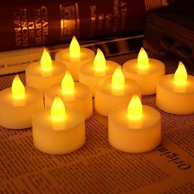 SHINZEE Smokeless Acrylic Flameless Led Tea Light For Birthday, Home Decor, Diwali Candle(White, Pack of 24)