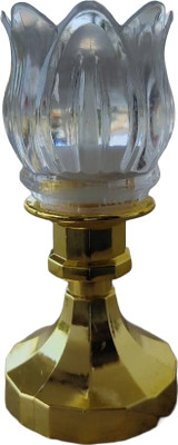 OJO CRYSTAL LOTUS Candle(Gold, Pack of 1)