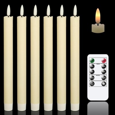 venimall 3D Flameless LED Candle with Remote | Home Decor Candle | for Birthday Candle(Multicolor, Pack of 6)