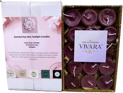 Vivara Coffee Scented Soy Wax Tealight Candles | 3Hr Burn | Smokeless & Dripless | 15Pc Candle(Brown, Pack of 15)