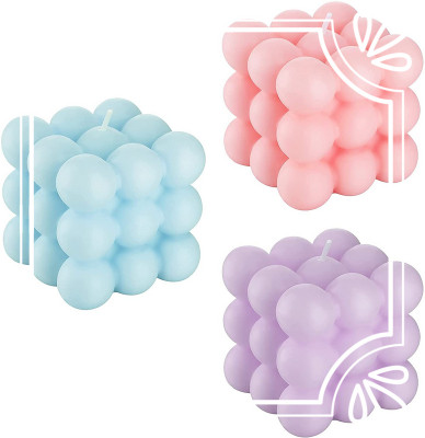 Smooth line Scented Bubble Candle(Pack of 3)Multicolor Candle(Multicolor, Pack of 3)